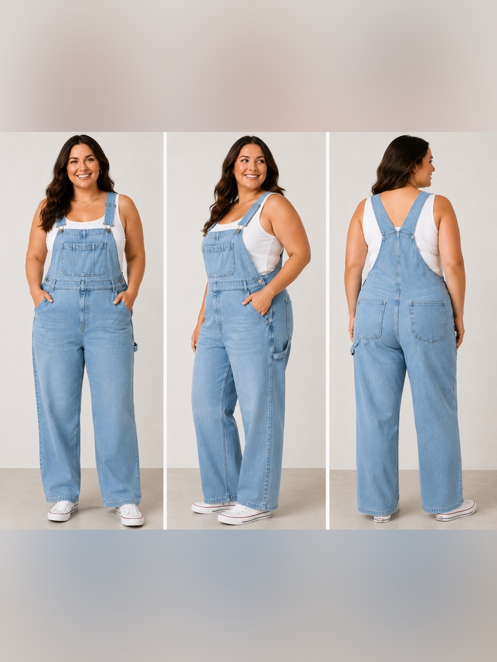 NWT Hybrid & Company 1X Wide Leg Denim Overalls